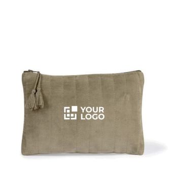 Trousse de toilette en velours avec zone d'impression