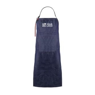 Tablier en denim coton avec détails en PU 190 g/m²