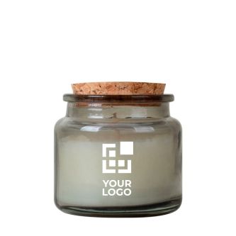 Bougie avec un parfum de musc et un couvercle en liège