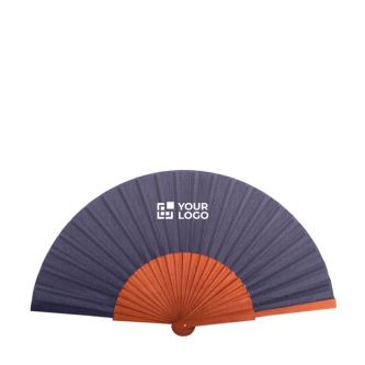 Eventail élégant en bois foncé et tissu en polyester