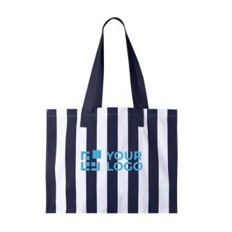 Sac grand format en coton recyclé avec des rayures verticales