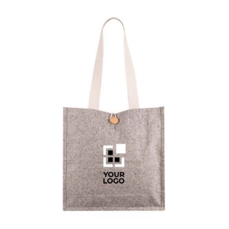 Sac en coton à l'aspect chiné avec bouton de fermeture