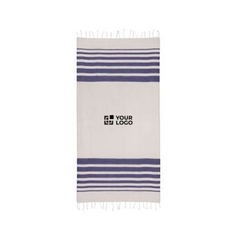 Paréo en coton recyclé et polyester avec franges 150 g/m2