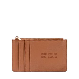 Porte-monnaie et porte-cartes zippés en cuir synthétique