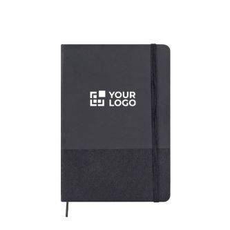 Carnet A5 en similicuir et RPET, avec des pages couleur crème lignées