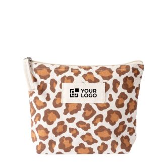 Trousse en coton recyclé avec motif animal 200 g/m²