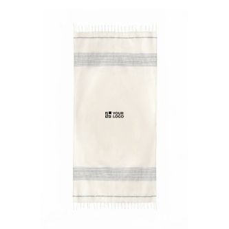 Paréo en coton recyclé avec franges pour la plage 380 g/m²