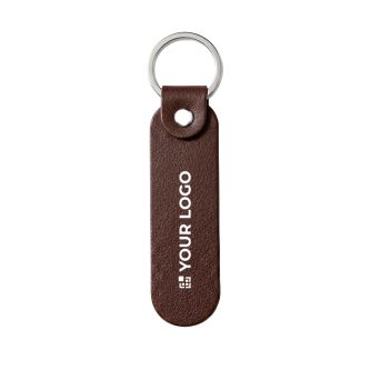 Porte-clés allongé en similicuir avec coffret de présentation