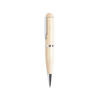 Stylo USB écologique en bois pivotant avec encre bleue