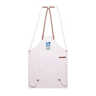 Tablier en coton avec attaches en similicuir réglables 340 g/m²
