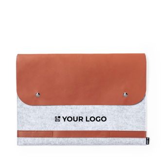 Housse pour ordinateur en feutre RPET avec rabat en similicuir 14''