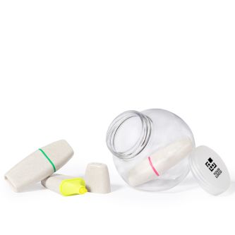 Set de surligneurs  fluorescents dans un pot transparent