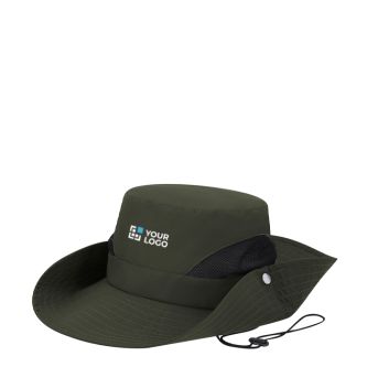 Chapeau en polyester style safari avec cordon ajustable