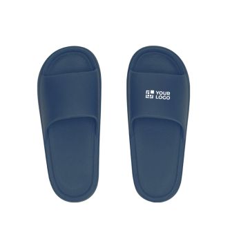 Claquettes souples unies à bride large sur le dessus du pied