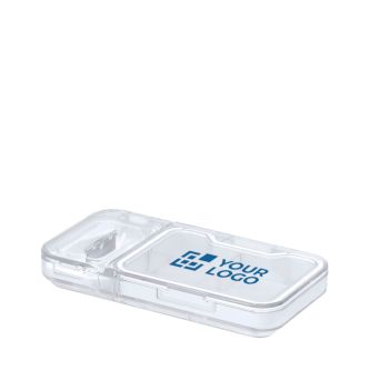 Pilulier avec 4 compartiments et lame pour couper les comprimés