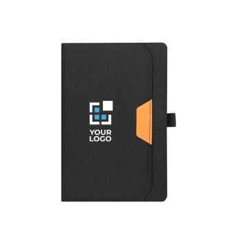 Carnet avec poche extérieure et détail marron en PU A5 pages lignées