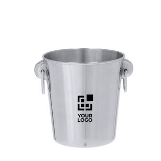 Seau à glace en acier inoxydable recyclé avec deux poignées 4L