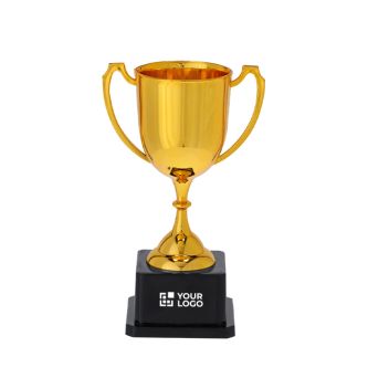 Trophée classique doré avec 2 poignées latérales et base noire