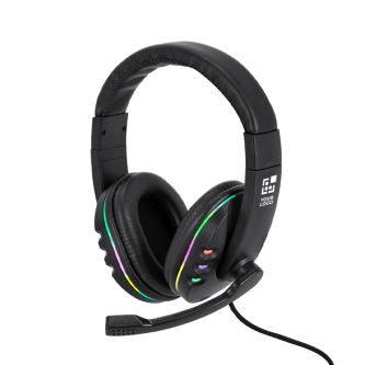 Casque audio avec arceau rétroéclairé LED pour gamers