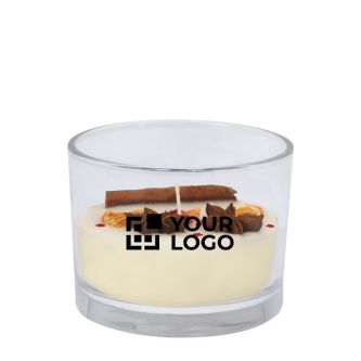 Bougie parfumée en cire végétale, parfum cannelle et agrumes