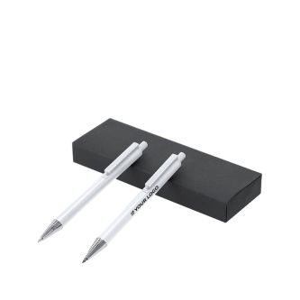 Set d’écriture avec crayon et stylo en aluminium recyclé, encre bleue