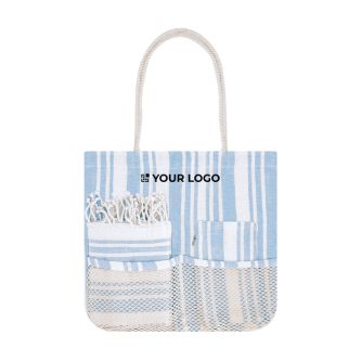 Set sac de plage, trousse et paréo assorti en coton 180 g/m²