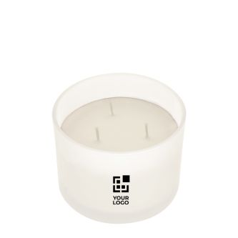 Bougie parfumée en pot de verre à trois mèches, plusieurs parfums