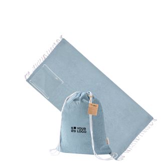 Sac à dos à cordons avec paréo pliable en coton recyclé 170 g/m²