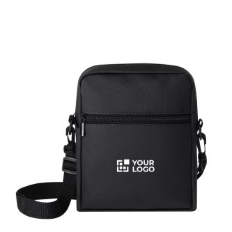 Sac bandoulière en cuir synthétique avec double fermeture éclair