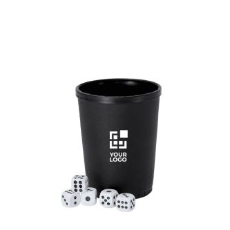 Jeu de dés avec gobelet en plastique à texture rugueuse