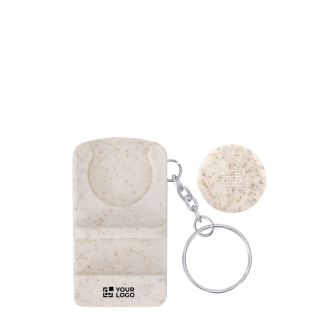 Porte-clés support en paille de blé avec jeton pour caddie