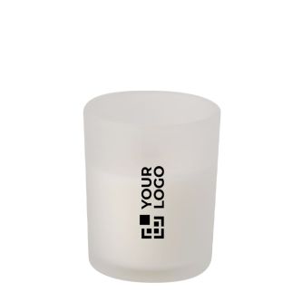 Bougie parfumée en verre avec mèche en bois et parfum vanille