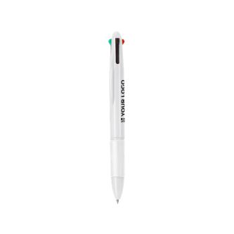 Stylo multicolore 4-en-1 avec grip en caoutchouc et 4 encres