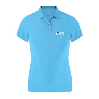 Polo femme ajusté manches courtes en tissu technique 180 g/m²