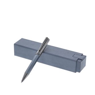 Stylo premium métallique rotatif et rechargeable, encre bleue