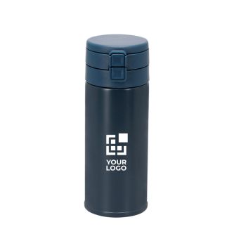 Gobelet isotherme 400 ml avec double couvercle push et paille intégrée