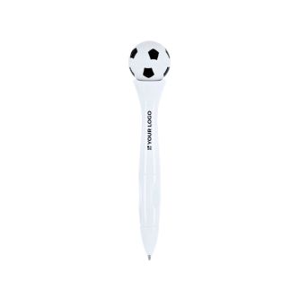 Stylo antistress rotatif avec motif ballon de football, encre bleue