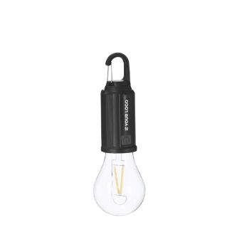 Lampe forme d’ampoule à recharge solaire et batterie avec mousqueton