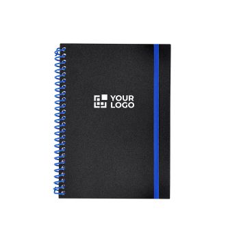 Cahier à anneaux A5 avec fermeture élastique assortie, pages lignées