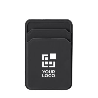Porte-cartes magnétique silicone pour smartphone à double compartiment