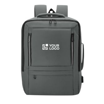 Sac à dos extensible en similicuir pour ordinateur avec port USB 15"