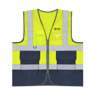Gilet réfléchissant en polyester haute visibilité bicolore