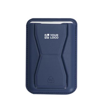 Porte-cartes en similicuir avec fixation magnétique pour téléphone