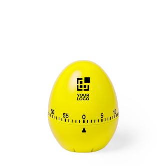 Minuteur publicitaire en forme d'œuf couleur jaune