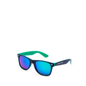 Lunettes de soleil avec monture bicolore et verres effet miroir