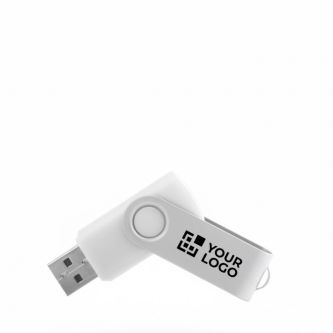 Clé USB corps souple avec clip métallique pivotant brillant