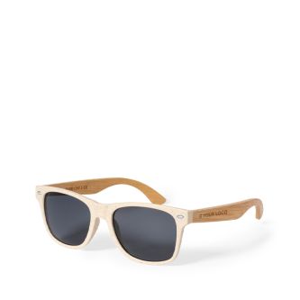 Lunettes de soleil avec branches en bambou et verres noirs UV400