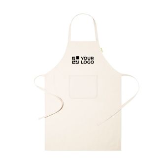 Tablier ajustable en coton biologique avec poche frontale 140 g/m²