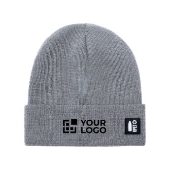 Bonnet en maille polyester RPET avec revers sur le devant