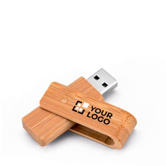 Clé USB rotative en bois de bambou 3.0 clair et foncé Ecotwist 3.0 